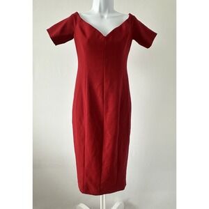 5 a7 Cinq A Sept Crimson Red Birch Dress, Sz 4 - Sexy Chic Bodycon (b1)